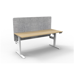 Boost Light Single Sided Workstation 1500 x 750mm Oak/White Grey Screen